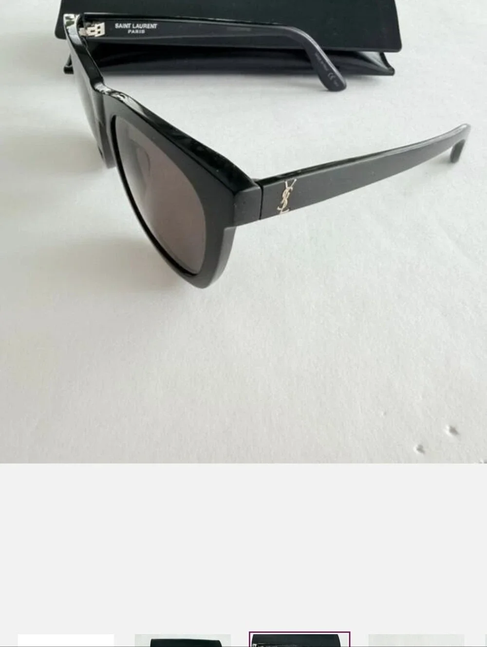 YSL Saint Laurent Wayfarer Sunglasses Rectangle Black Acetate Square Luxury $495